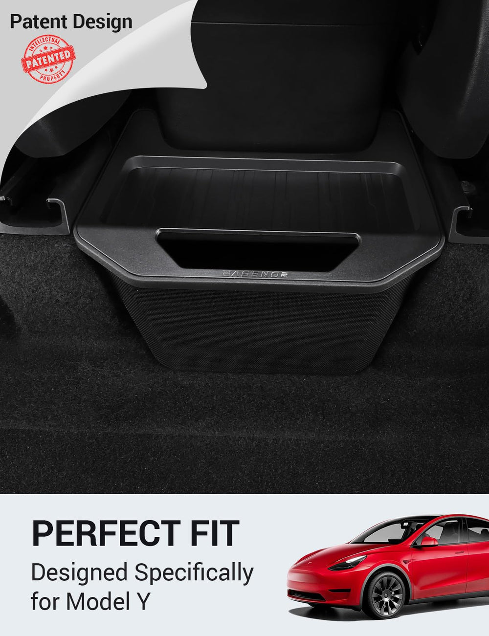 BASENOR rear center console organizer keeps essentials organized during trips.