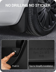 BASENOR Highland mud flaps use durable PP+TPE material for all-weather protection.