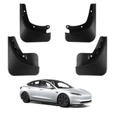 BASENOR Highland mud flaps for Tesla Model 3 showcase proprietary design for broader protection.
