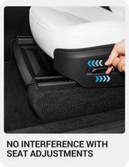 Basenor under-seat tray contributing to a quieter cabin by reducing clutter