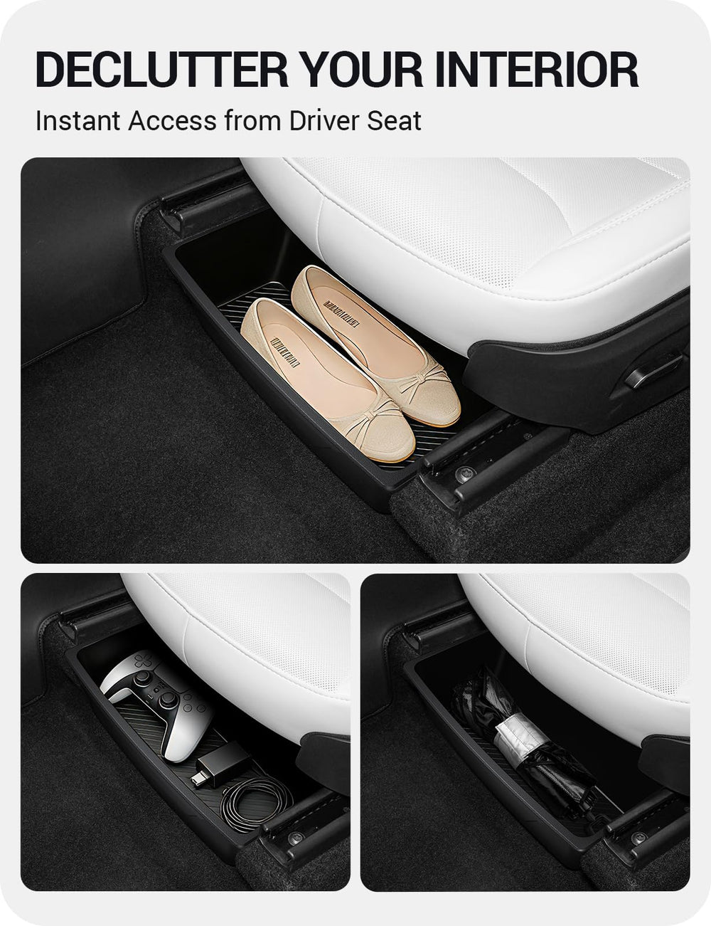 Basenor storage box lid shown for extra security and privacy in Model Y Juniper