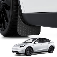 BASENOR Tesla Model Y mud flaps front view protect against debris.