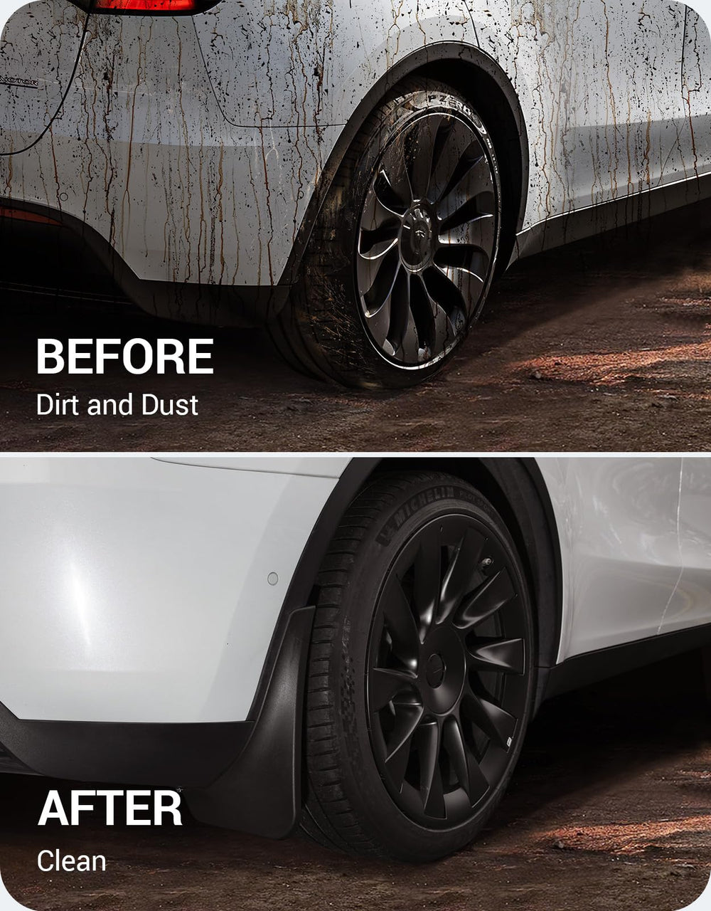 BASENOR Tesla Model Y mudflaps rear-right protection against snow and mud