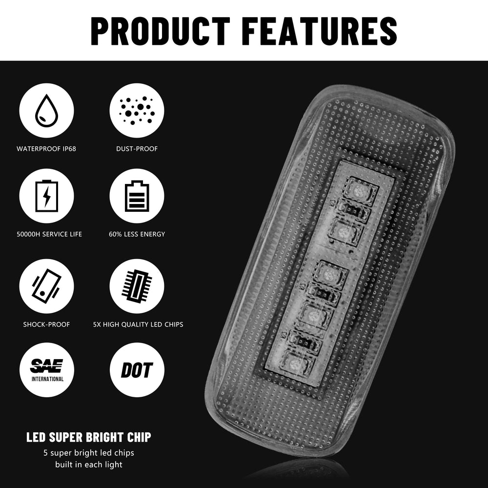 BASIKER 5LED amber front side marker on Dodge Ram for enhanced daytime visibility