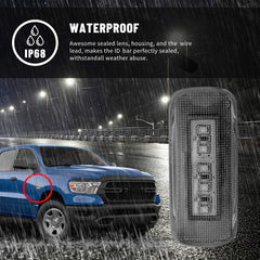 BASIKER 5LED red rear side marker on Dodge Ram for nighttime signaling