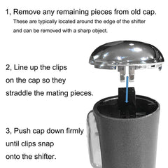 BASIKER F150 chrome cap secure clip detail for snug attachment.