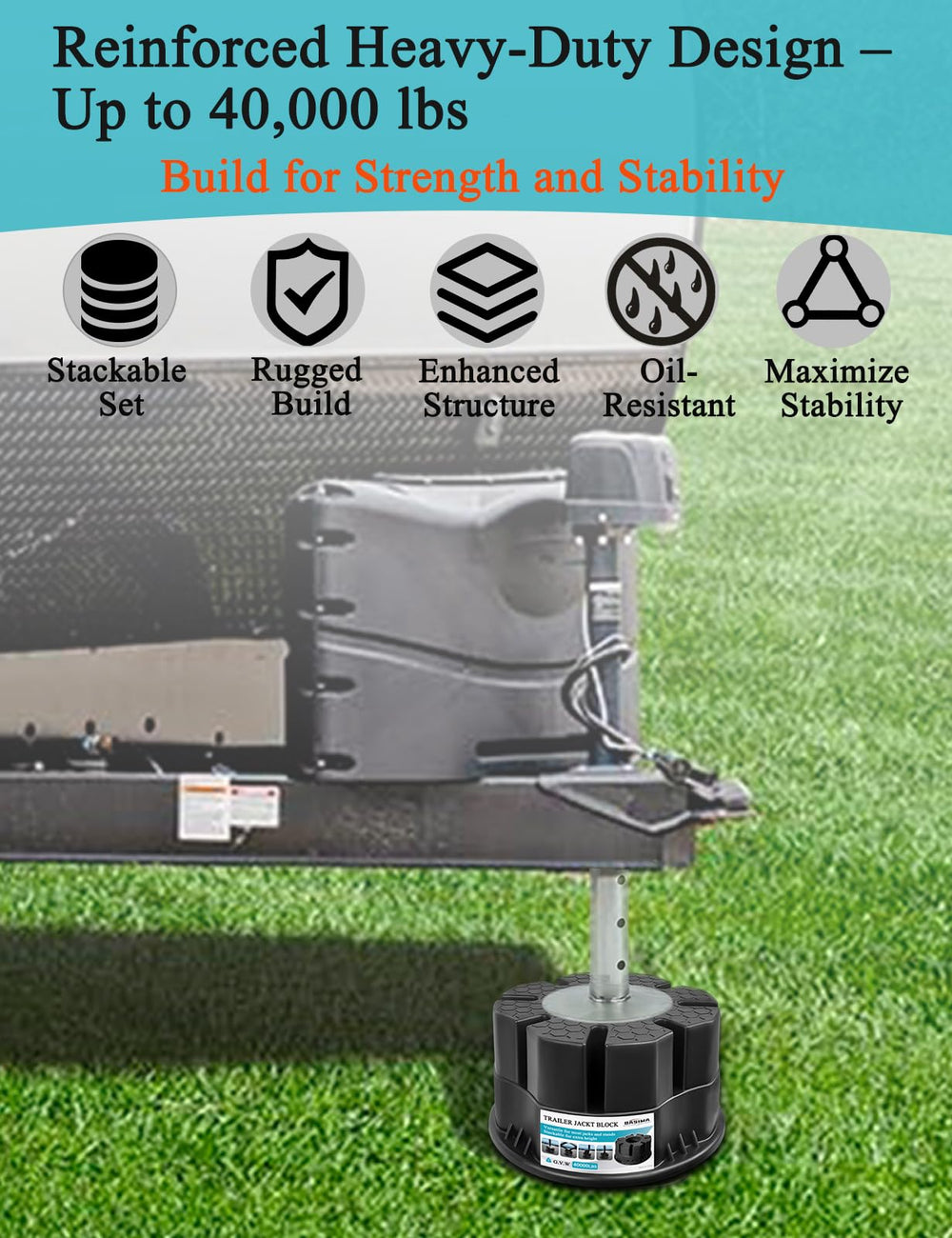 Basima Trailer Jack Blocks show 6-inch height, stackable for adjustable RV leveling.