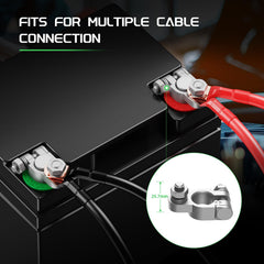 Bateria Power cables protected by shrink tubes resist abrasion and moisture