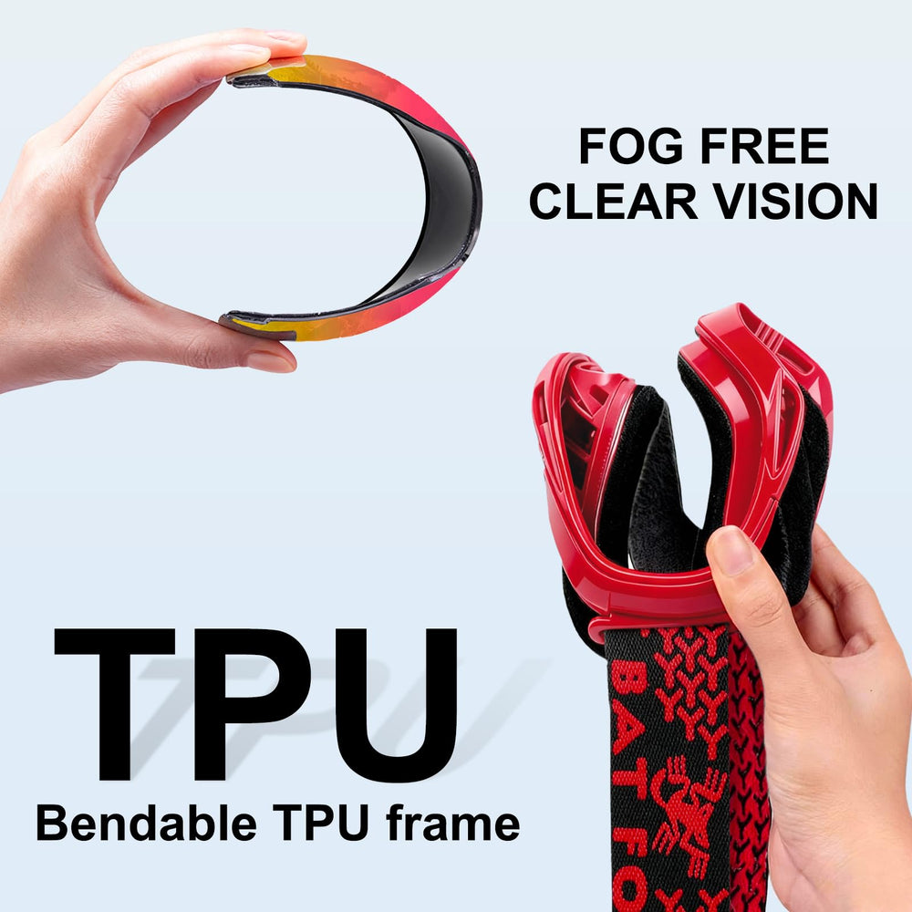 BATFOX UV400 protection and dust-proof lenses for sunny, dusty conditions.