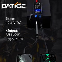 BATIGE ON/OFF switch keeps battery drain in check when unused.
