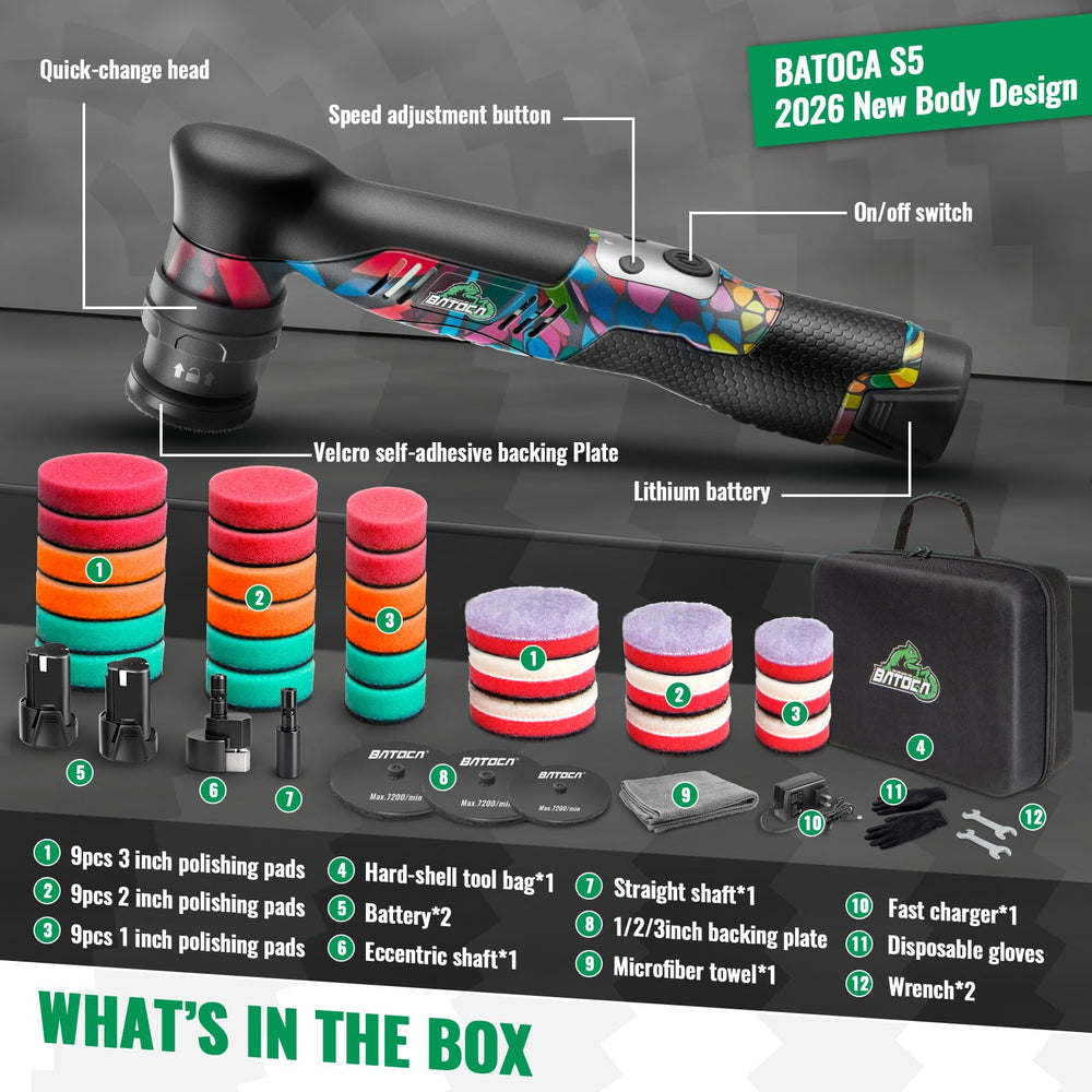 BATOCA S5 includes 1in, 2in, and 3in backing plates.