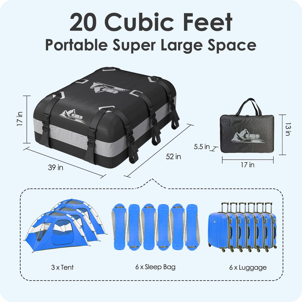 BATSUVCER spacious cargo area fits tents and sleeping bags