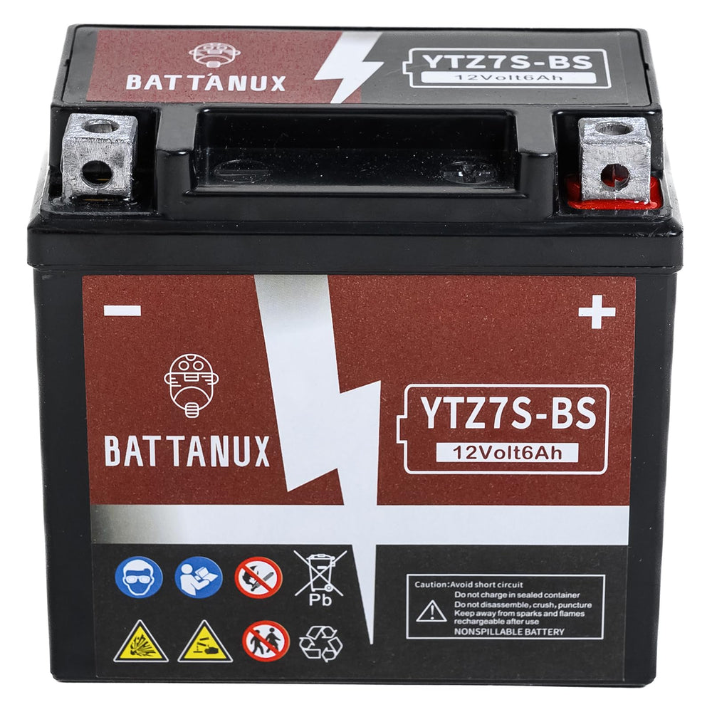 Battanux YTZ7S-BS battery side profile highlighting slim form for tight spaces.