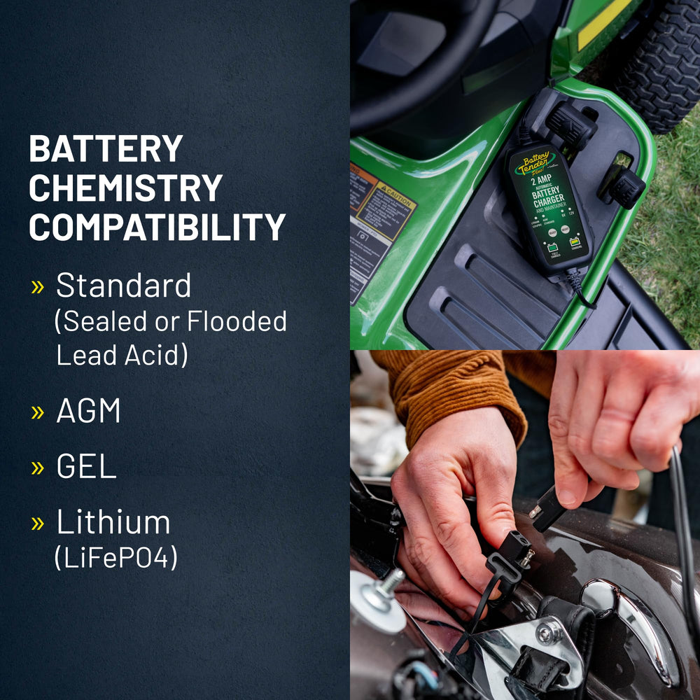 Battery Tender certifications include ETL, FCC, and safety marks