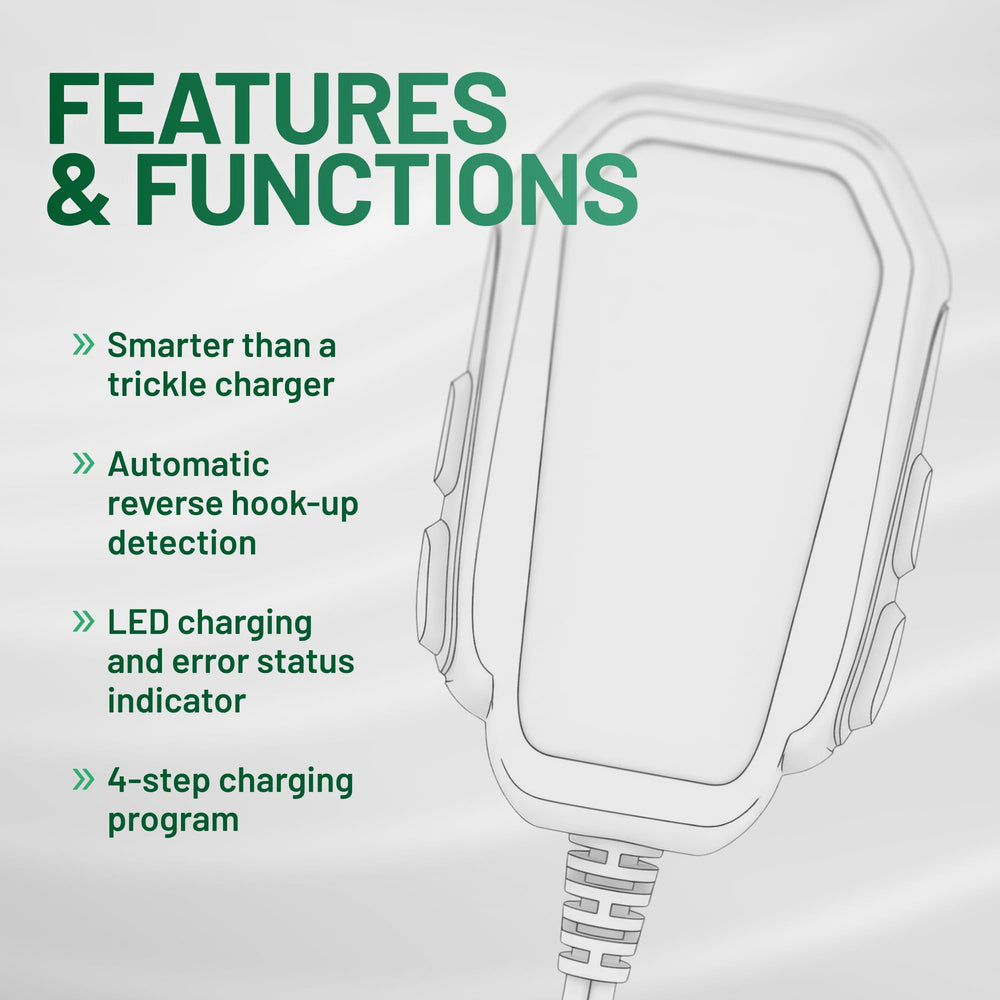 Battery Tender Junior included alligator clip cables for versatile connections