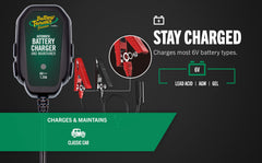 Battery Tender Junior spark-proof circuitry enhances safety during hookup
