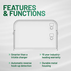 Battery Tender Plus two-color LED indicates charge status at a glance.