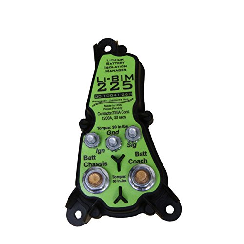 Battle Born Batteries lithium battery isolation manager in a compact 12V setup, reduces parasitic drain.