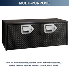 Baumfeuer RV and trailer toolbox use showing secure latches on the go