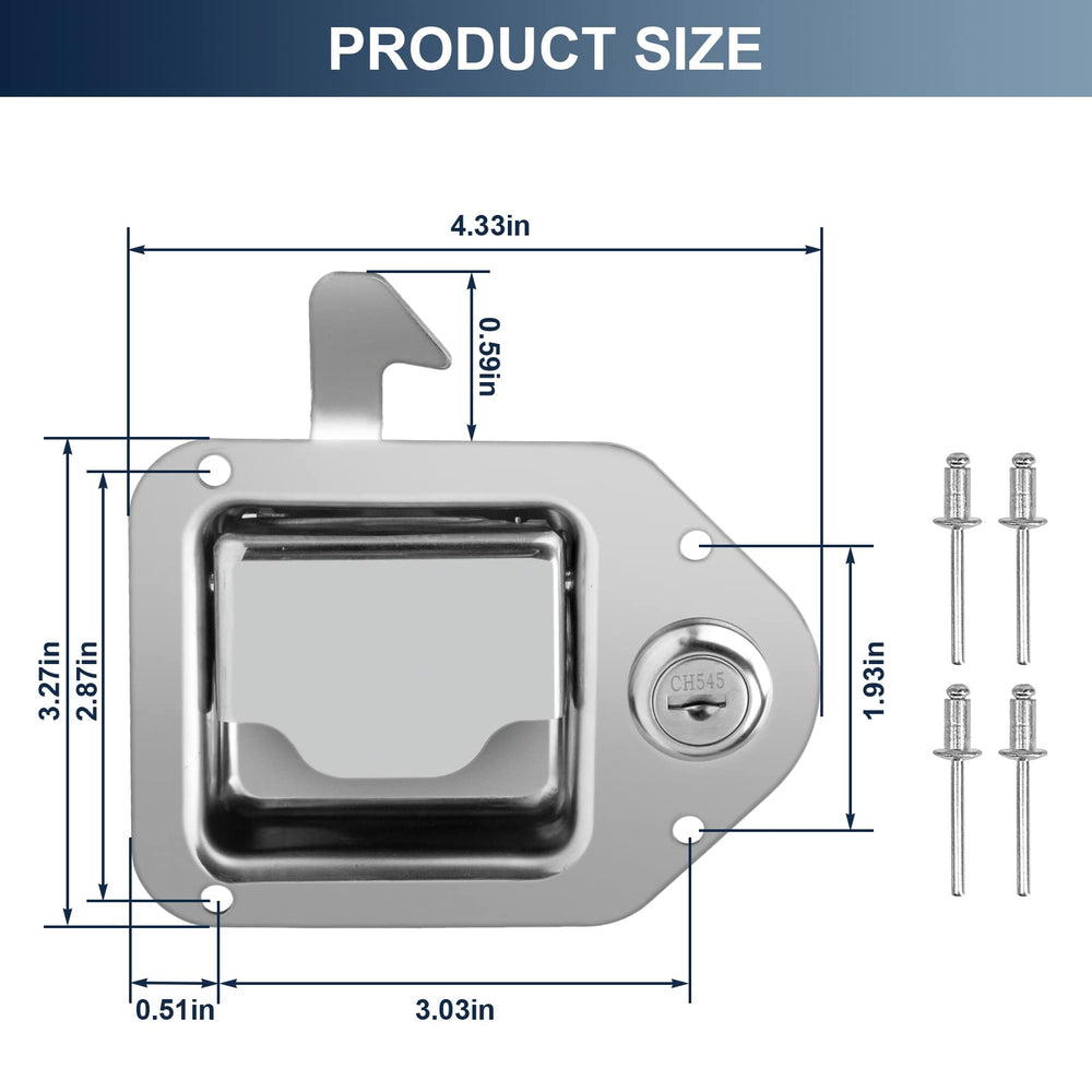 Baumfeuer stainless paddle latch on toolbox for durable, reliable closures