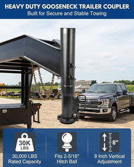 BaVekHak 8-inch vertical adjustment aligns trailer height with your truck bed.