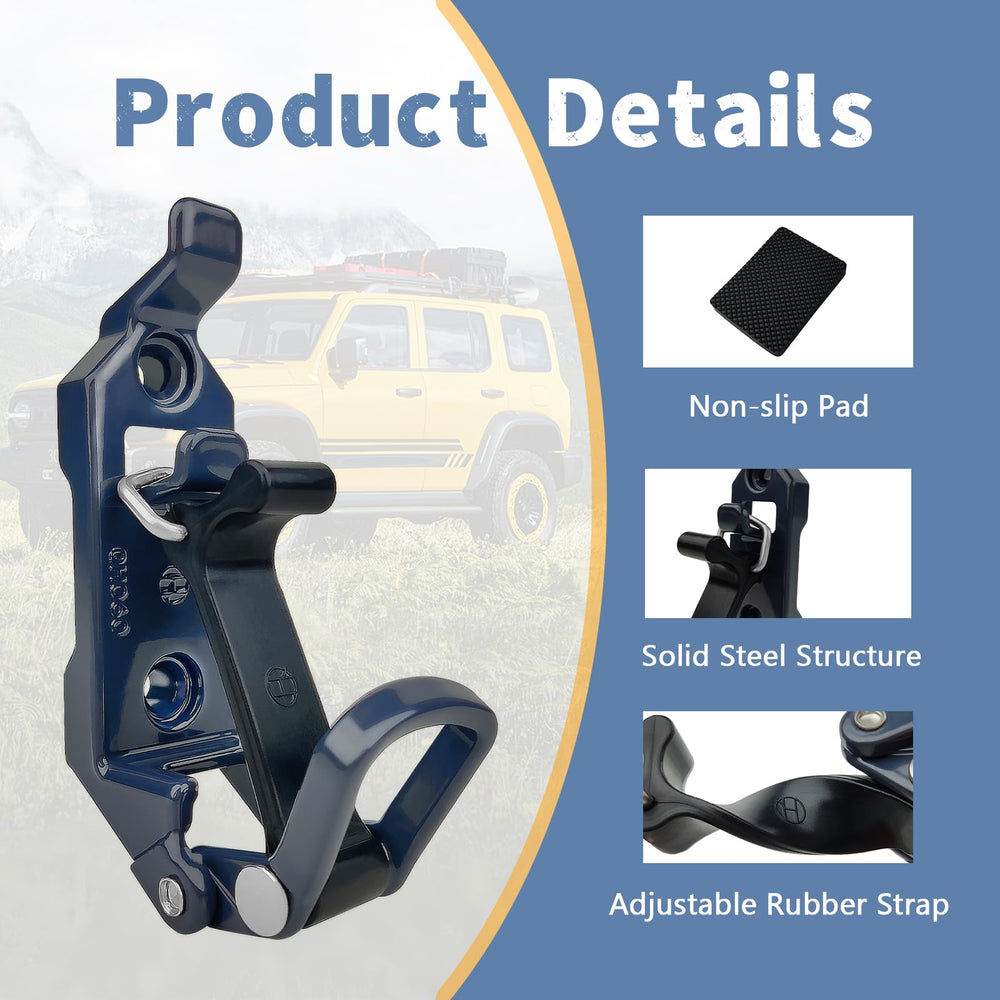 Bazen Rotopax shovel holder installed for quick access during off-road trips