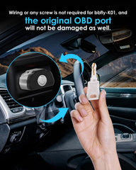 bbfly K01 OBD2 lock, side view, S-shaped groove cylinder enhances tamper resistance.