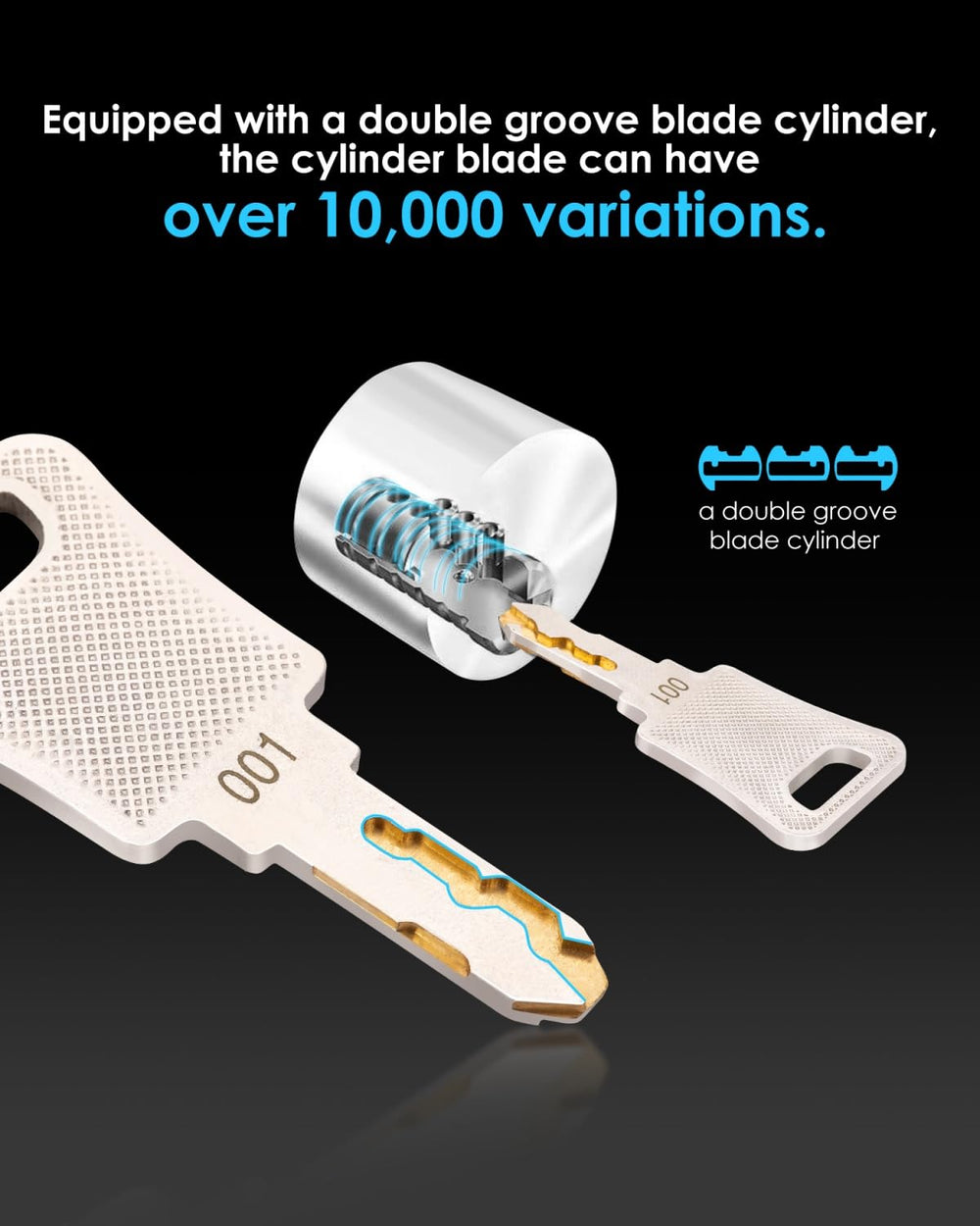bbfly K01 OBD2 lock, top view, durable blend of aluminum and POM for longevity.