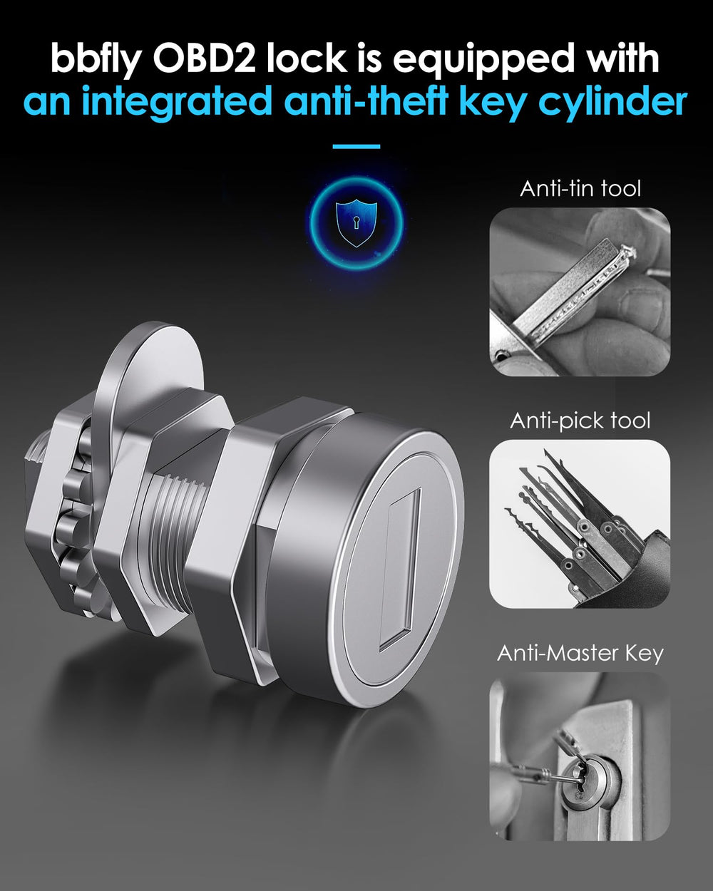bbfly K02 integrated key cylinder with unique code enhances security