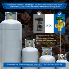 BBQHKCX 100 lb tank valve assembly for durable propane setups.