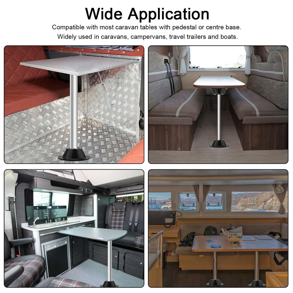 Bcautay black table base pedestal supports stable camp life.