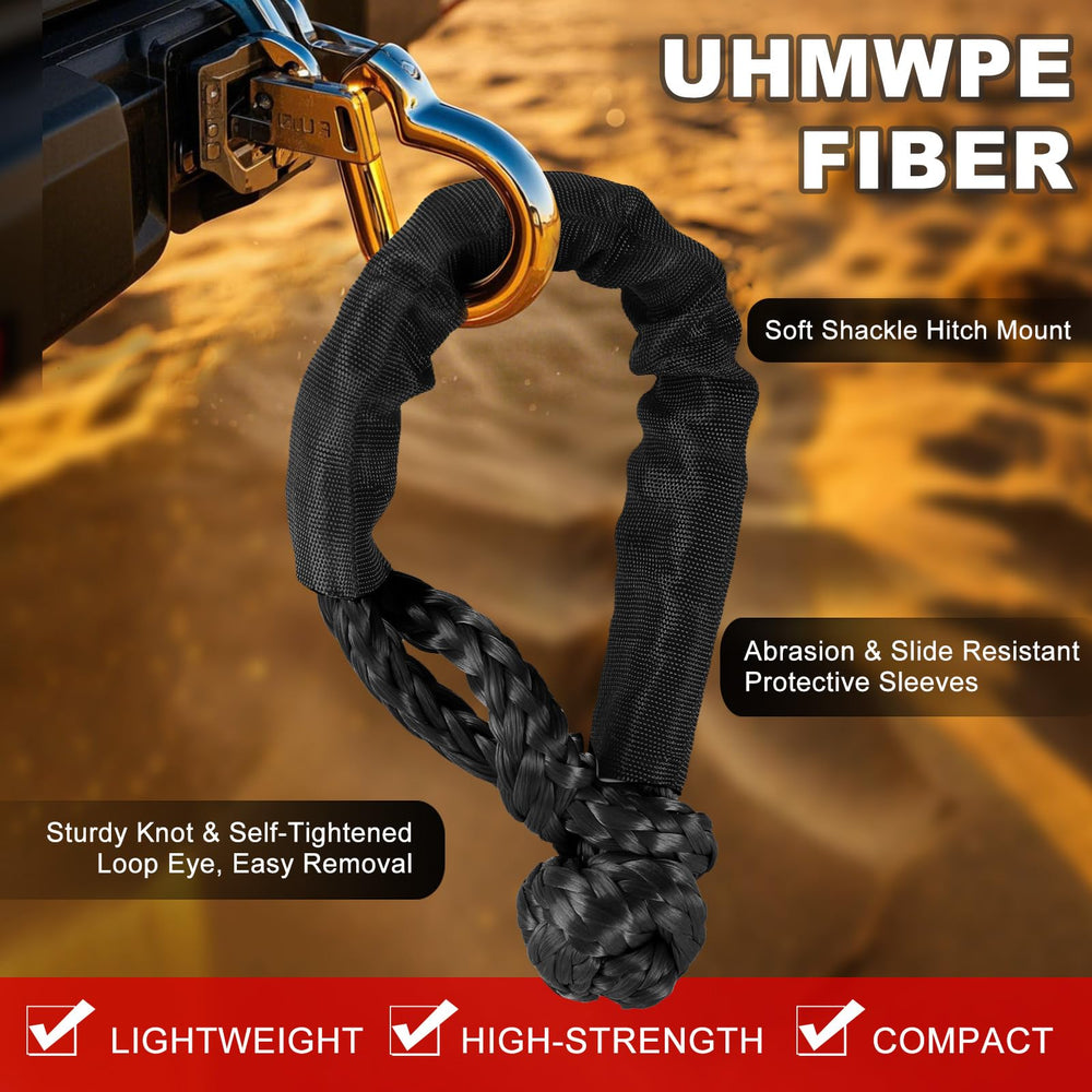BCJCLTS soft shackle 22in close-up shows UHMWPE fibers and durability.