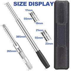 BCJCLTS telescopic-handle lug wrench extended to 23 inches for extra leverage