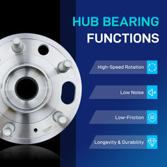 BDELI 513288 wheel hub rear-right, 5-lug ABS compatible for many GM models.
