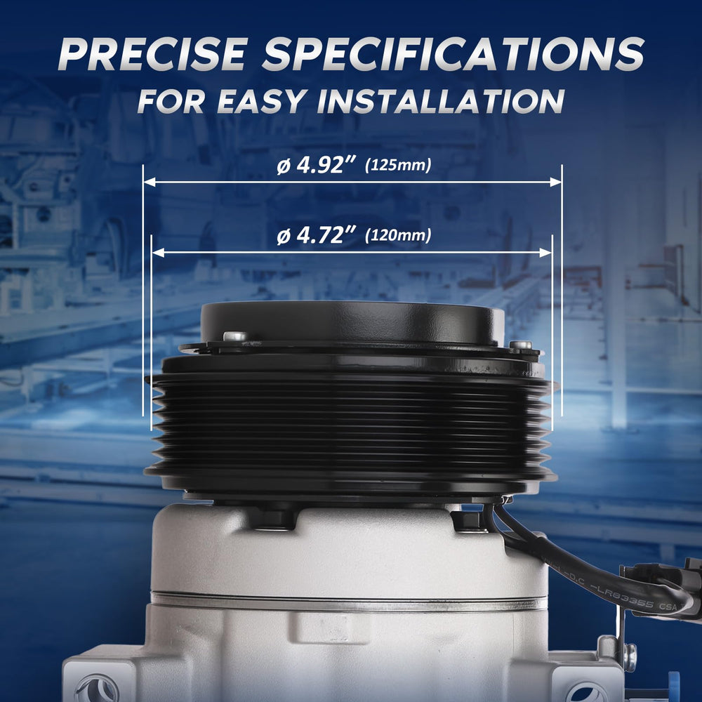 BDELI A/C compressor side view, fits Ford F-150 with factory-fit quality.