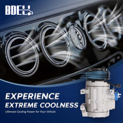 BDeli AC compressor for Ford F-150 2007–2014 side view highlights easy installation potential