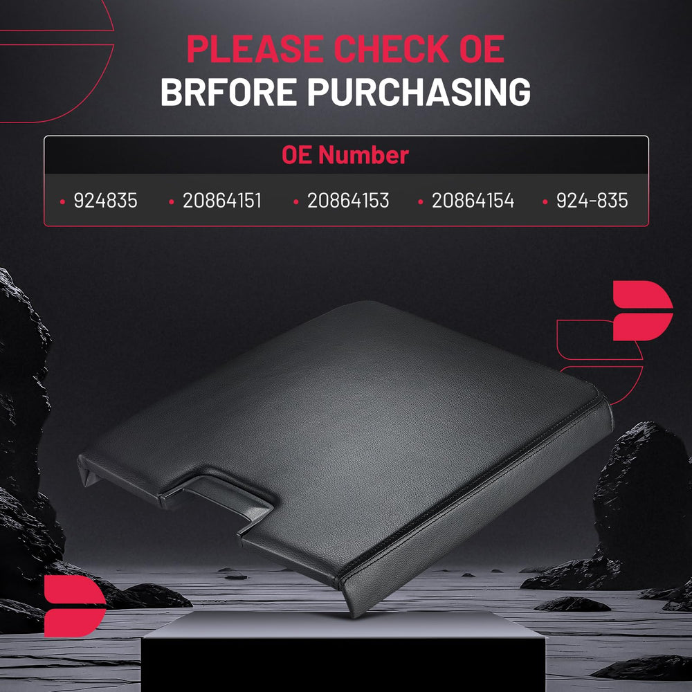 BDFHYK center console lid material detail showing PU, ABS and durability for GMC Sierra