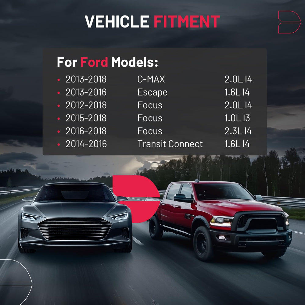 Brand BDFHYK reservoir compatibility chart shows Ford Focus and related models
