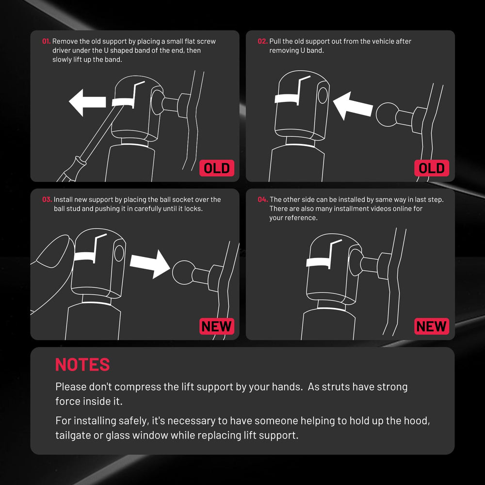 BDFHYK easy-install guide highlights simple DIY hood lift upgrade.