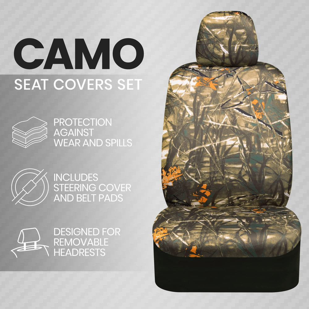 BDK Hunter Camo rear seat cover protects back seats from dirt