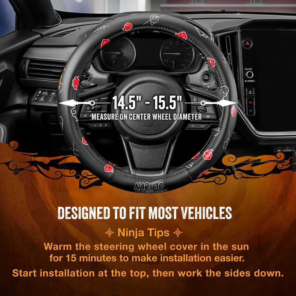 BDK leather ergonomic grip steering cover improves control during turning