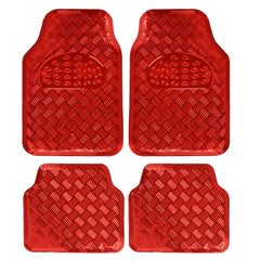 BDK Metallic Chrome car floor mats front view provide durable all-weather protection.