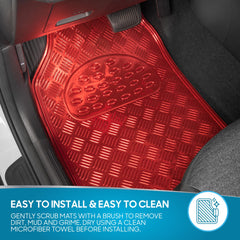 BDK Metallic Chrome rear view mats keep mud from reaching the vehicle floor.