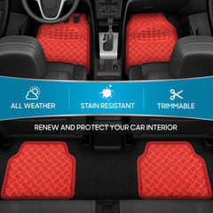 BDK Metallic Chrome universal-fit car floor mats fit most cars and SUVs.
