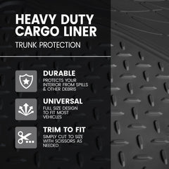 BDK MT-785v2 cargo liner folded to fit your trunk space.