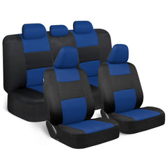 BDK PolyPro front seat cover blue on black protects and refreshes the cabin.