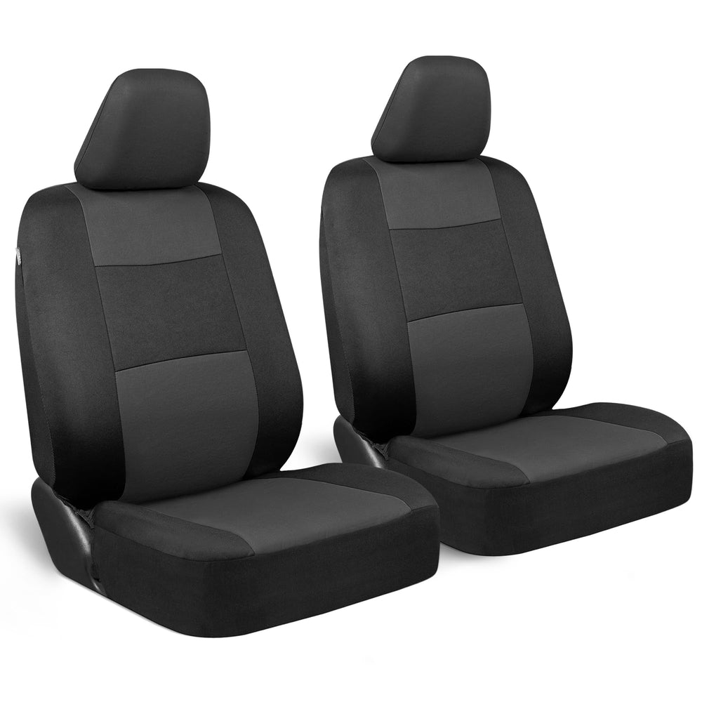 BDK PolyPro front seat cover close-up stitching highlights durable protection.