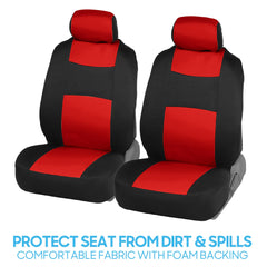 BDK PolyPro headrest covers set red on black for a coordinated look