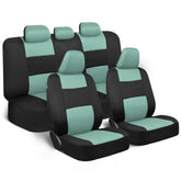 BDK PolyPro mint-on-black front seat cover with detailed stitching protects seats and refreshes interior