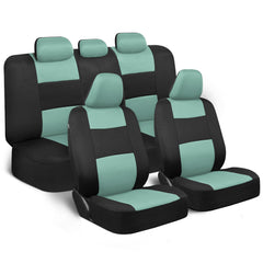 BDK PolyPro mint-on-black front seat cover with detailed stitching protects seats and refreshes interior